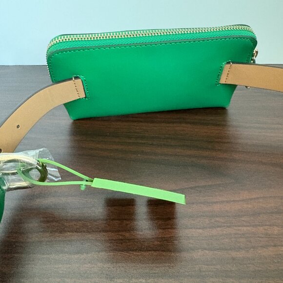 Kate Spade Belt Bag Green Leather Top Zip Women's Size L/XL NWT $98 - Picture 7 of 9